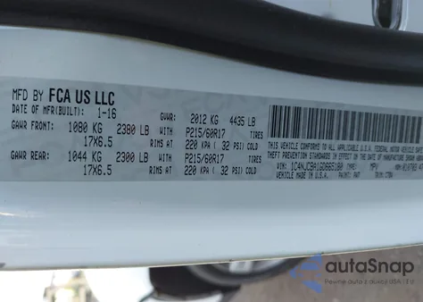 2016 Jeep Compass Sport из США, поврежденный, VIN 1C4NJCBA1GD665180